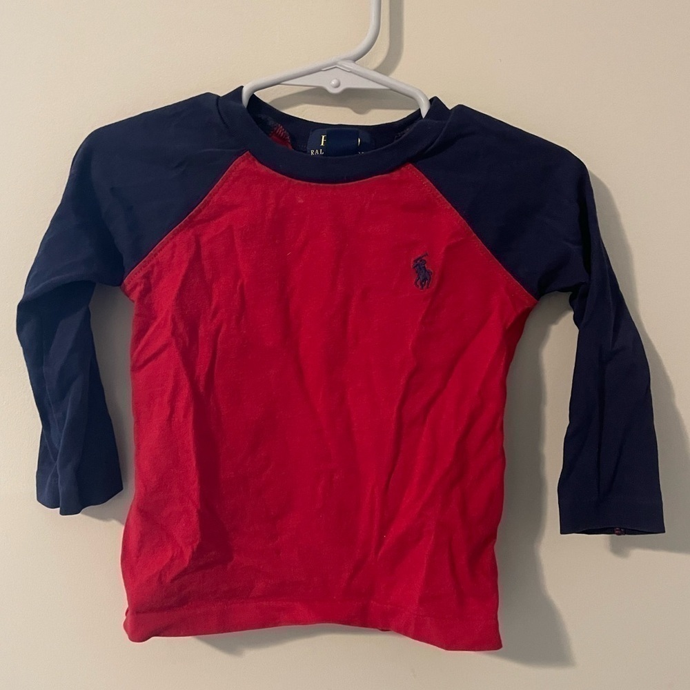 Polo Ralph Lauren Infant Shirt - Red & Navy - Size: 9MOS